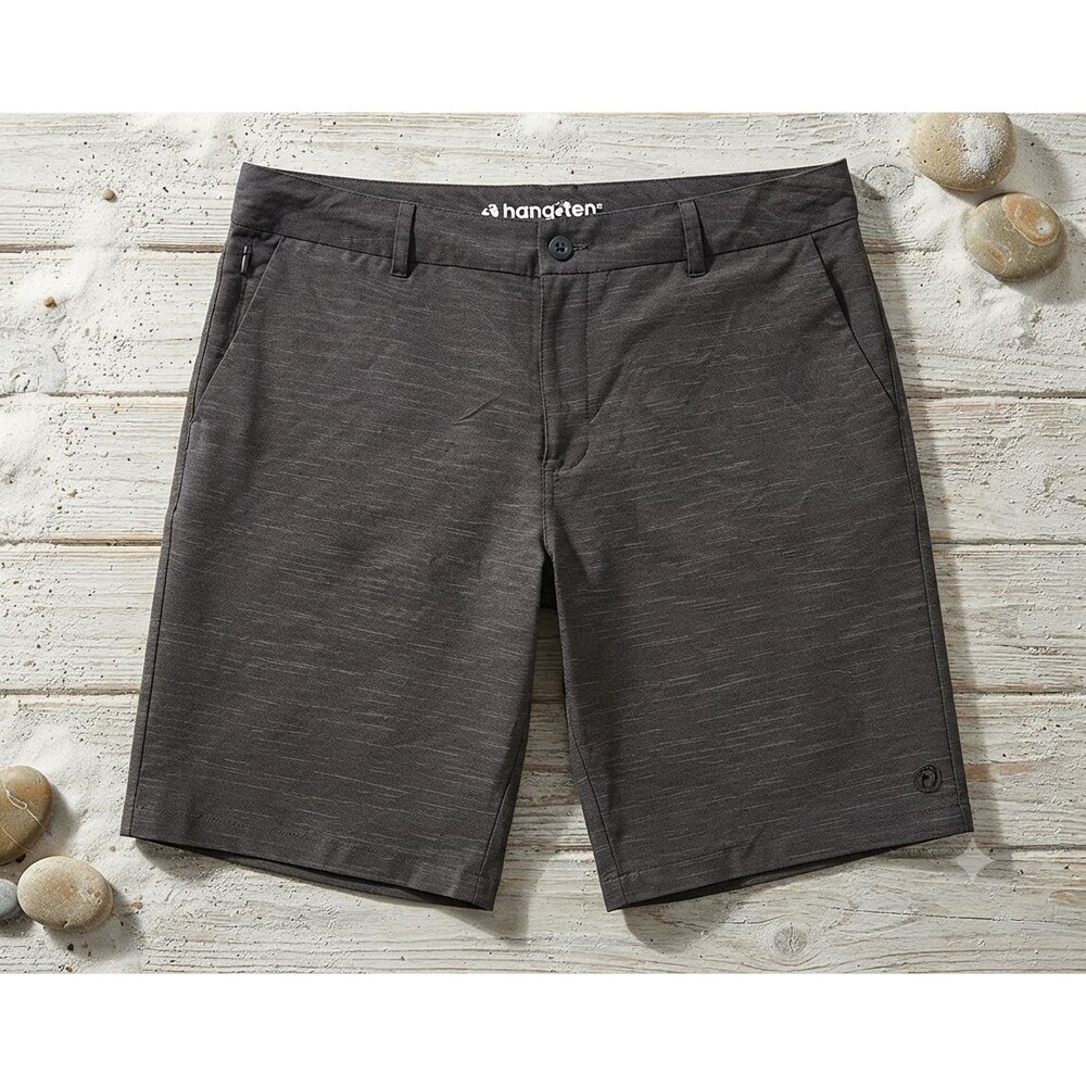 Hang Ten Men’s 38 Hybrid Shorts Gray Micro Stripe Stretch Quick Dry Boardshorts